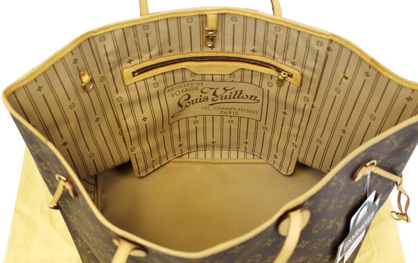 LOUIS VUITTON Monogram Canvas Neverfull GM Brown Tote Bag