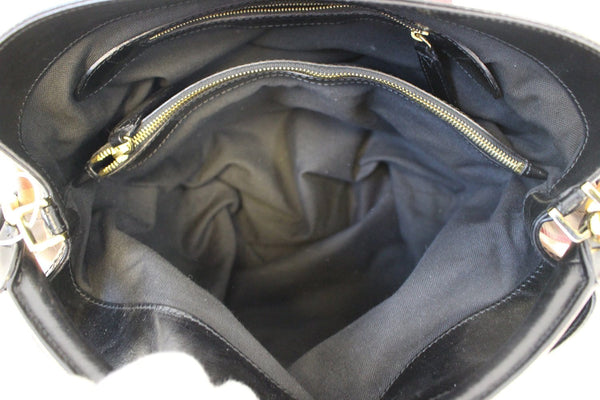 BURBERRY Nova Check Black Canvas Bridle Hobo Bag - inside view
