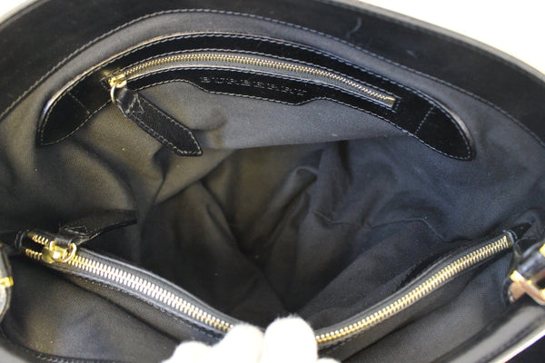 BURBERRY Nova Check Black Canvas Bridle Hobo Bag - inside look