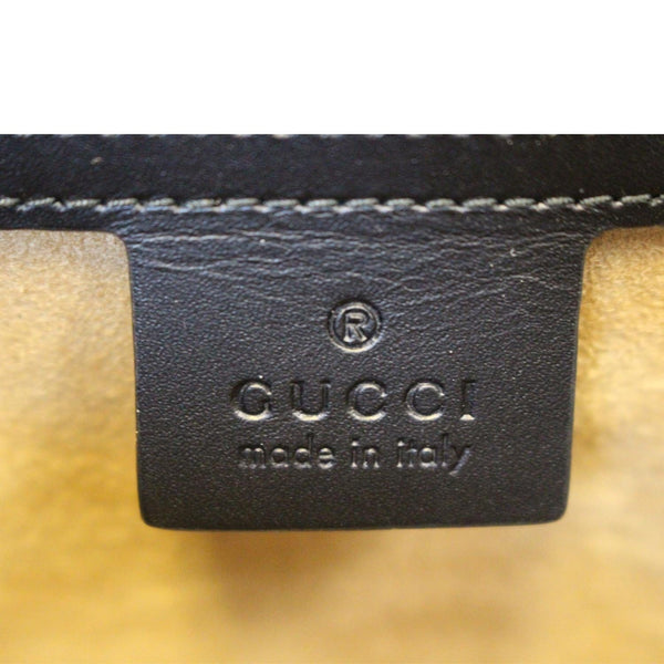 GUCCI Sylvie Animal Studs Calfskin Medium Top Handle Bag Black-US