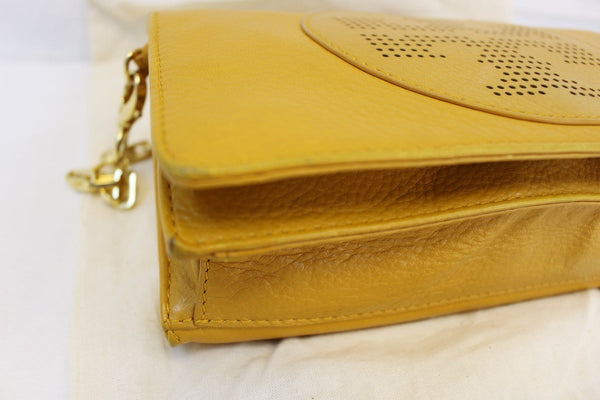 TORY BURCH Yellow Long Chain Leather Crossbody Bag
