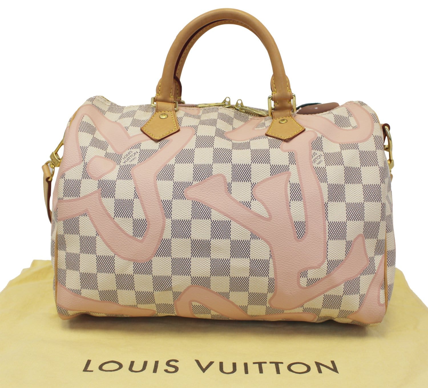 Louis Vuitton Authentic Damier azur Speedy 30 With Strap