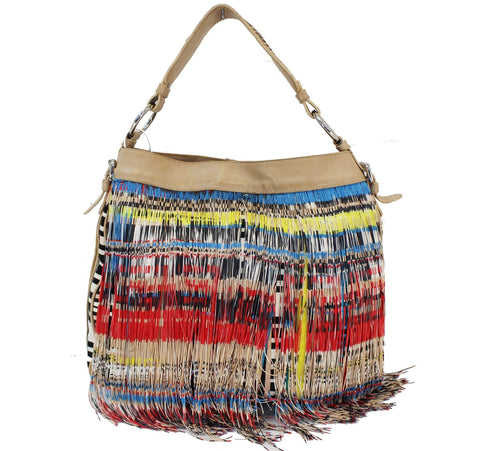 VERSACE Fringed Frida Multi Color Beautiful Tote Bag