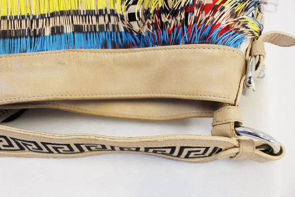 VERSACE Fringed Frida Multi Color Beautiful Tote Bag