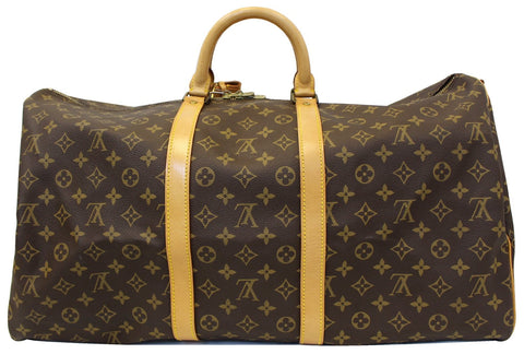 LOUIS VUITTON Monogram Canvas Keepall Bandouliere 55 Travel Bag