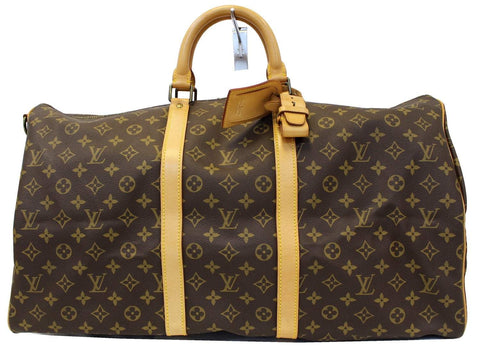 LOUIS VUITTON Monogram Canvas Keepall Bandouliere 55 Travel Bag