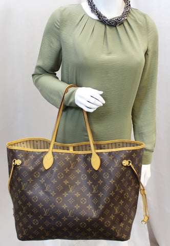 LOUIS VUITTON Monogram Canvas Neverfull GM Brown Tote Bag