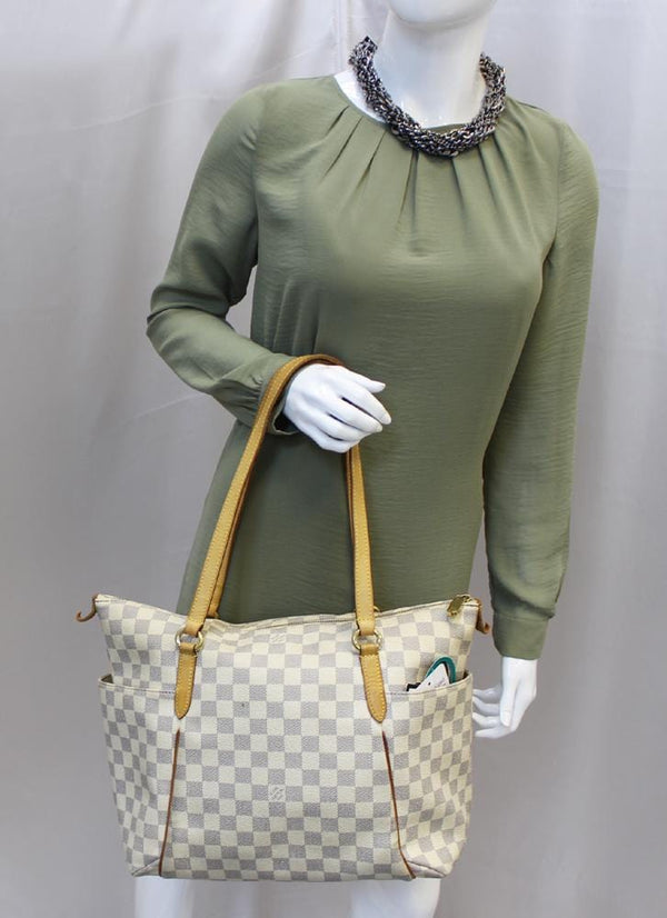 LOUIS VUITTON Damier Azur Totally MM Shoulder Handbag