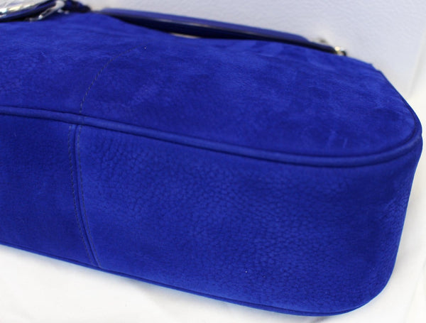 Christian Dior Dune Suede Leather Blue Shoulder Handbag