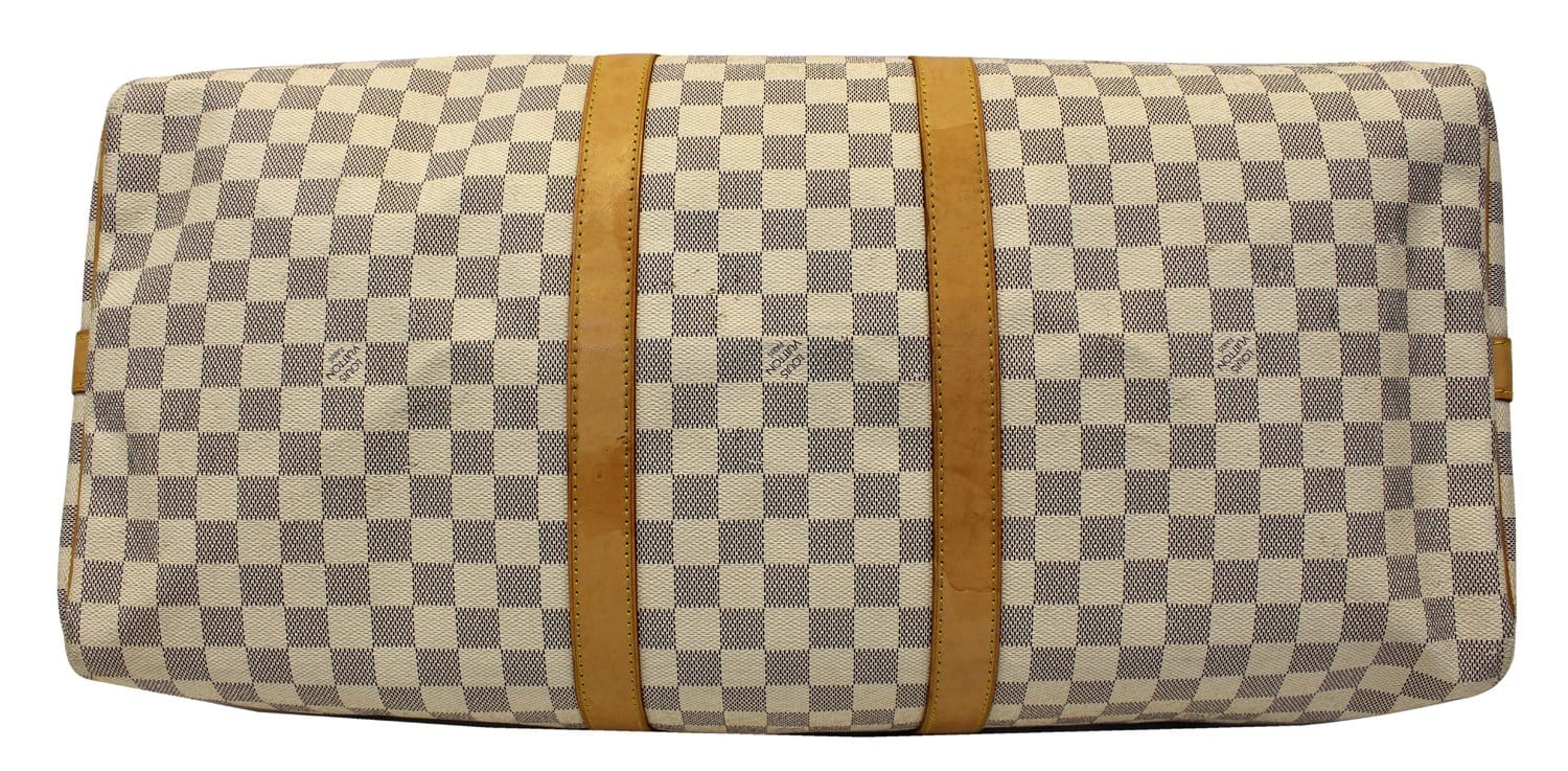 Louis Vuitton Keepall Bandouliere 55 Duffle Bag Damier Azur N41429 MB2089  88952