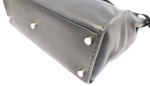 Fendi Black Leather Selleria Peekaboo Monster Shoulder Handbag