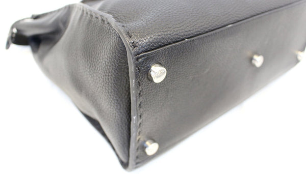 Fendi Black Leather Selleria Peekaboo Monster Shoulder Handbag