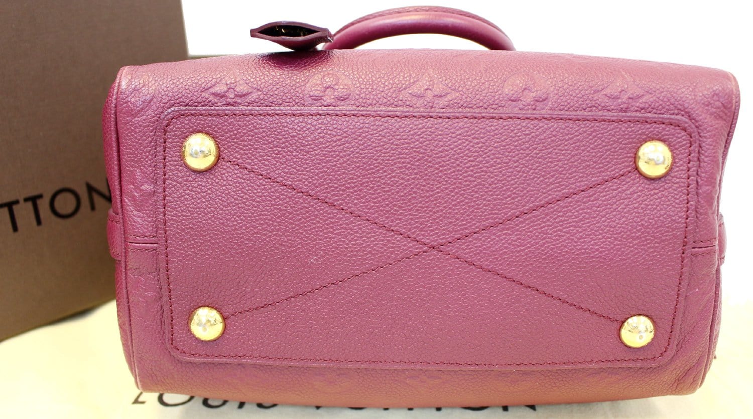 LOUIS VUITTON MONOGRAM Empreinte Speedy 25 Pink Red Shoulder Bag #9 Rise-on