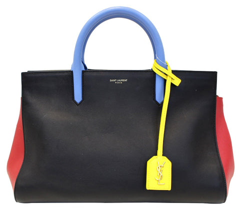 YVES SAINT LAURENT Calfskin Small Cabas Rive Gauche Satchel Bag