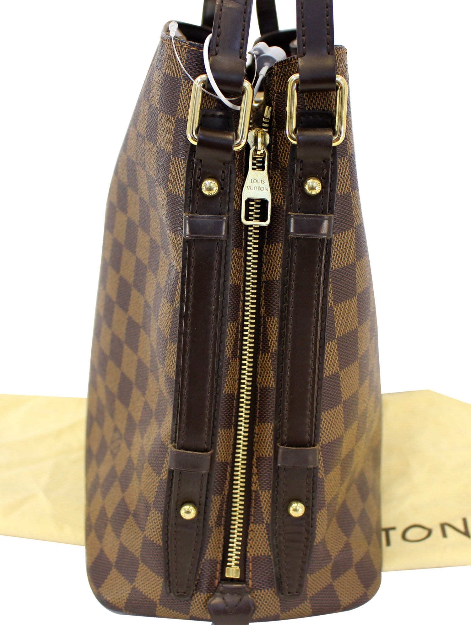 Authenticated Louis Vuitton Damier Ebene Cabas Rivington Brown Canvas Tote  Bag