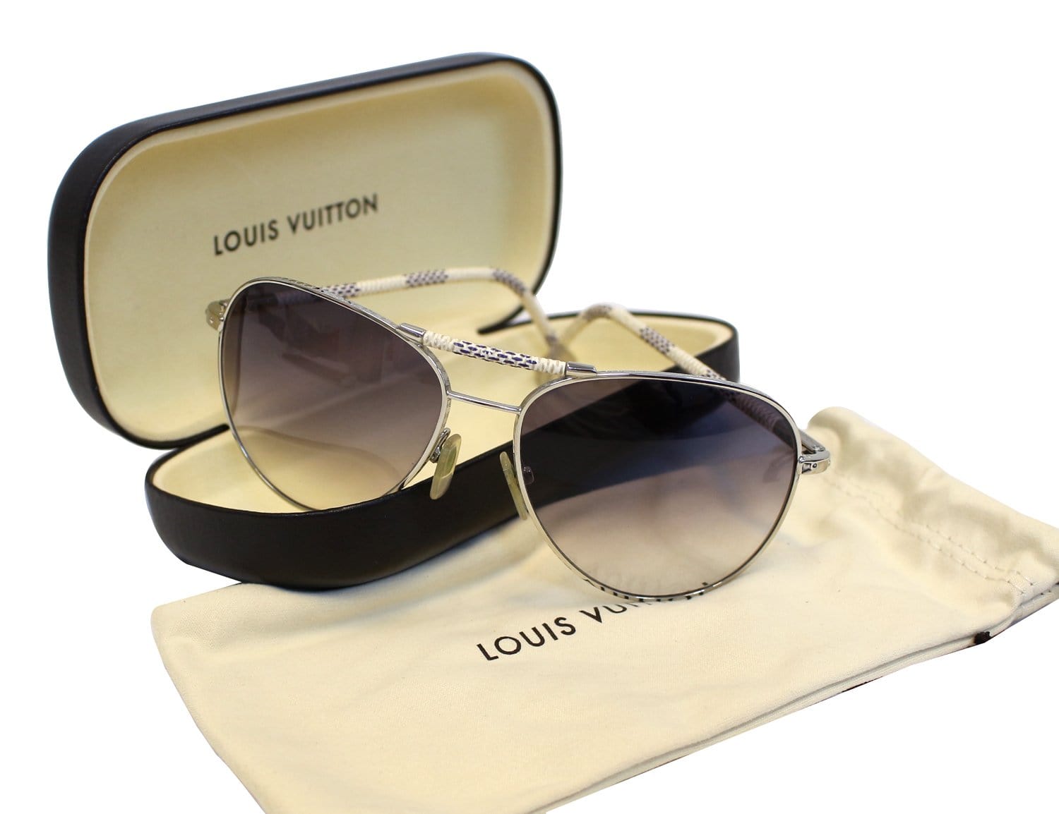 Louis Vuitton Silvertone Monogram Conspiration Pilote Sunglasses
