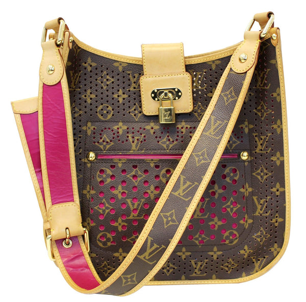 LOUIS VUITTON Pre Owned Fuchsia Monogram Perforated Musette Shoulder Bag
