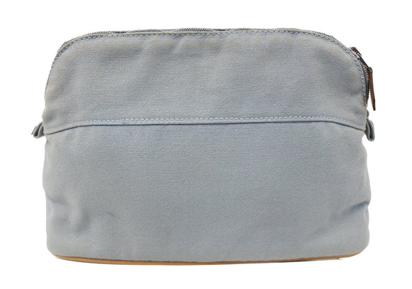 HERMES Bolide Light Blue Cosmetic Pouch Bag 