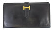 HERMES Bearn Epsom Leather Black Long Bifold Wallet