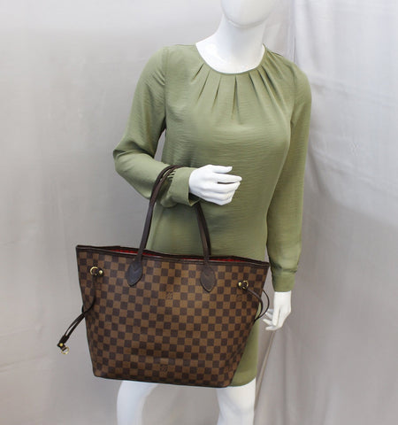 LOUIS VUITTON Damier Ebene Neverfull MM Shoulder Bag