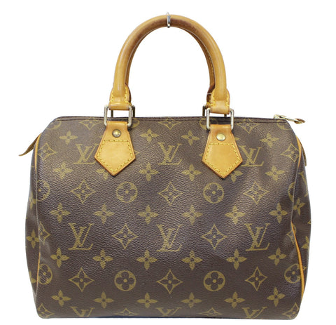 LOUIS VUITTON Monogram Canvas Speedy 25 Brown Satchel Bag