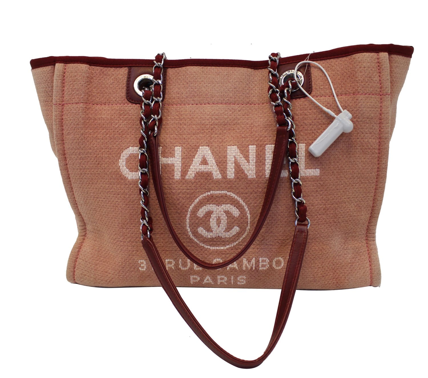 Chanel Canvas Medium Deauville Tote Red