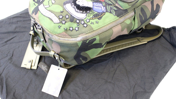 Valentino Tattoo Embroidered Camouflage Backpack Bag