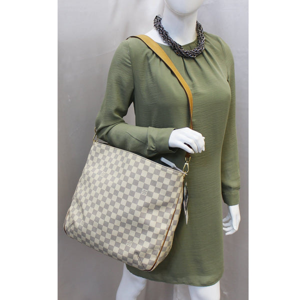 Louis Vuitton Damier Soffi Azur White Shoulder Handbag for women