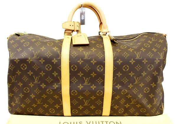LOUIS VUITTON Monogram Keepall Bandouliere 55 Boston Bag