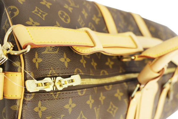 LOUIS VUITTON Monogram Keepall Bandouliere 55 Boston Bag