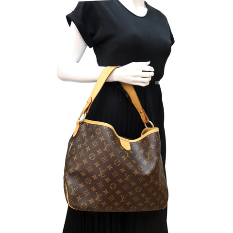 LOUIS VUITTON Delightful PM Monogram Canvas Hobo Bag Brown