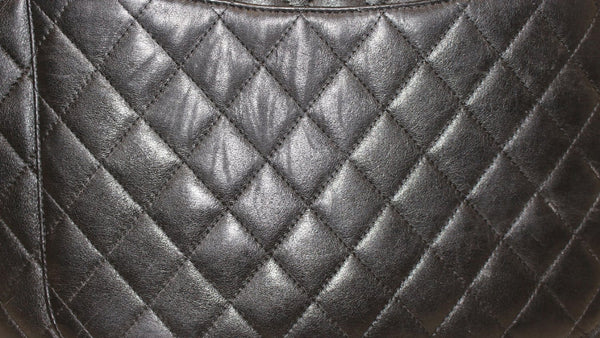 CHANEL Black CalfSkin Leather Large Cambon Tote Bag