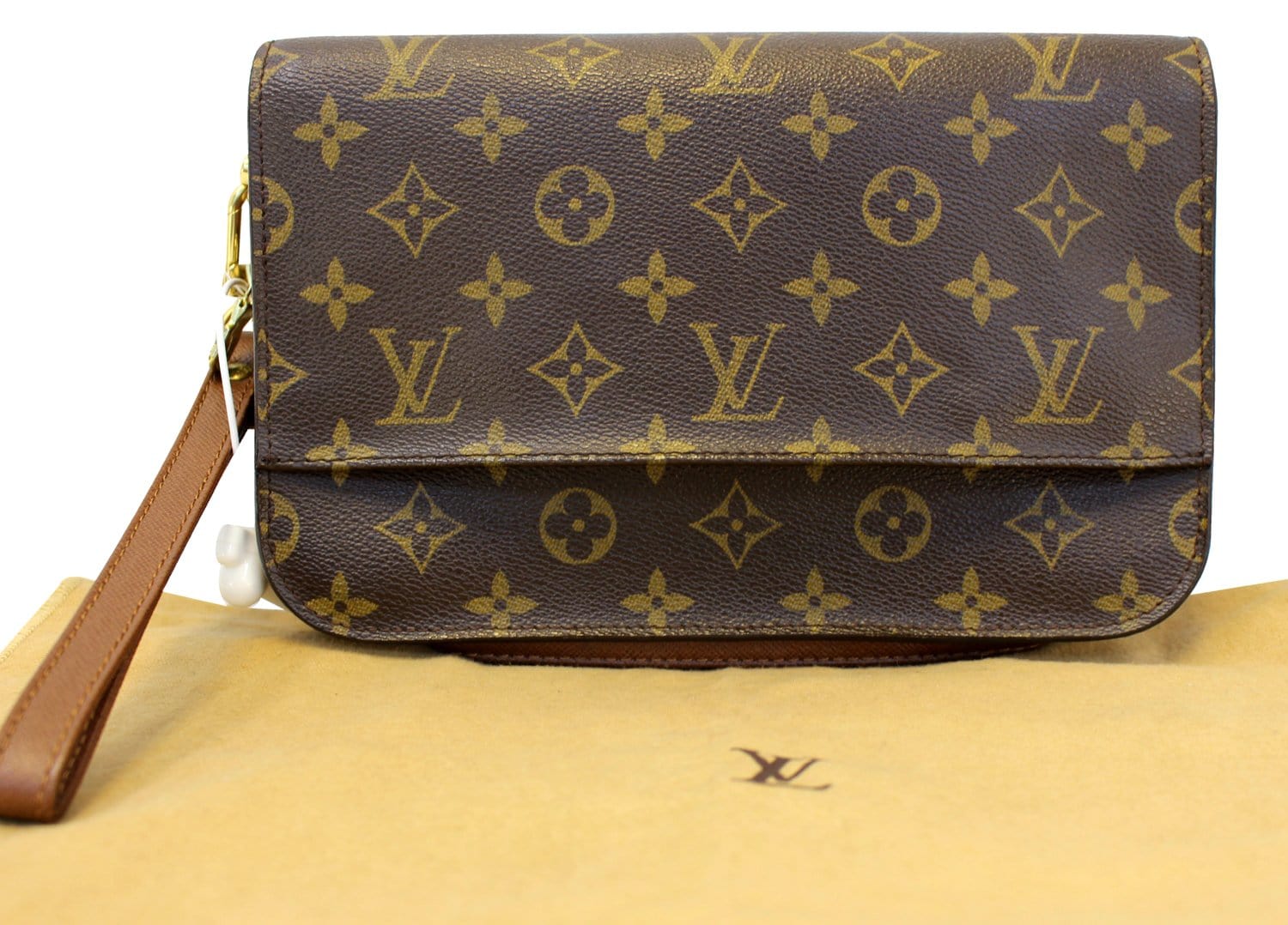Orsay cloth clutch bag Louis Vuitton Brown in Cloth - 29208788