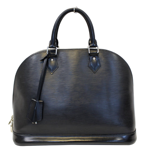 LOUIS VUITTON Black Epi Leather Alma GM Satchel Bag