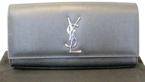YVES SAINT LAURENT Kate Black Leather Clutch