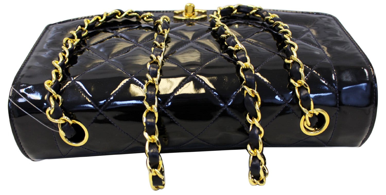 Chanel Chanel Black Silk Quilted Shoulder Bag