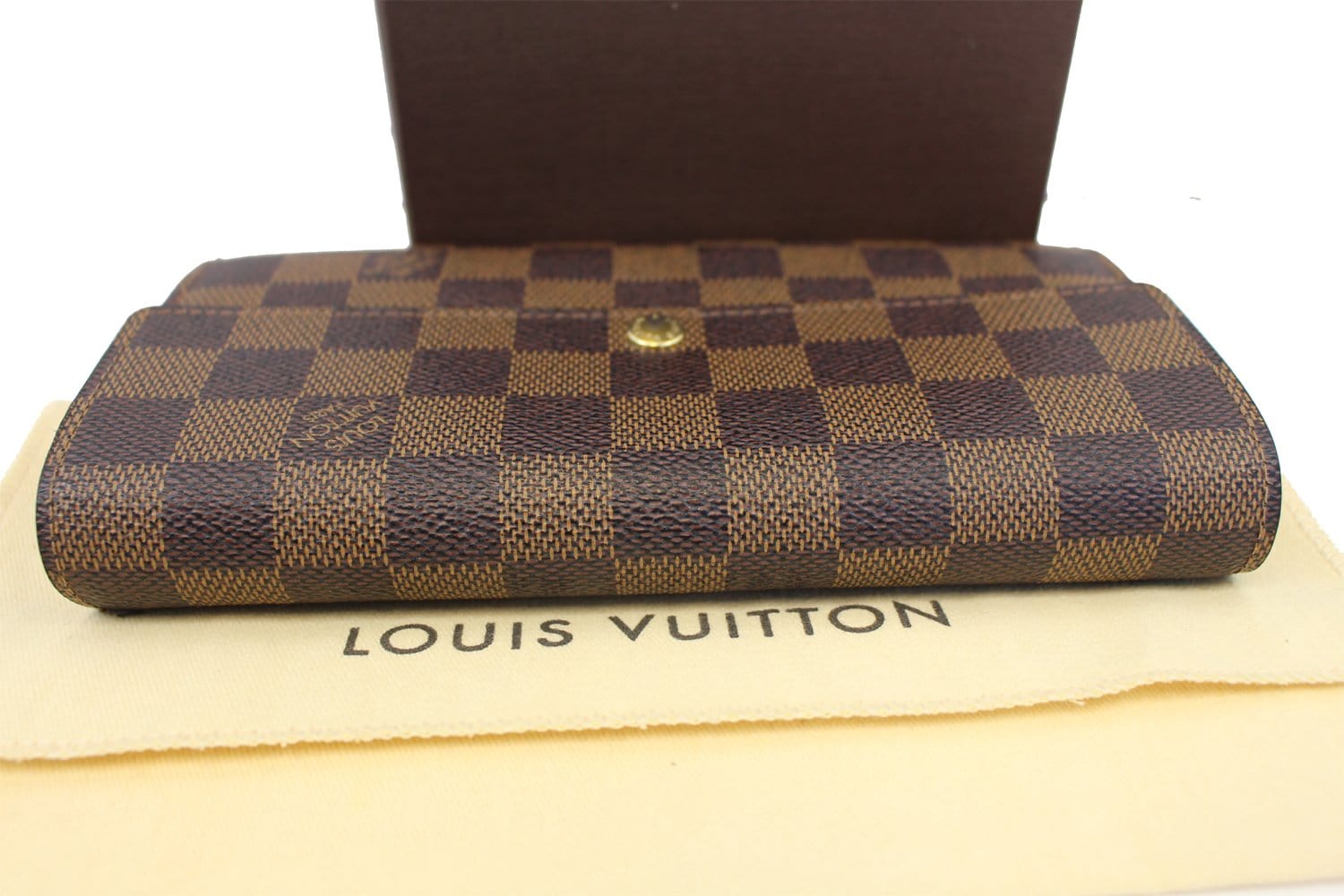 Louis Vuitton LOUIS VUITTON Bifold Long Wallet Damier Trunk Portefeuille  Sarah Canvas Brown x Beige Unisex N63179
