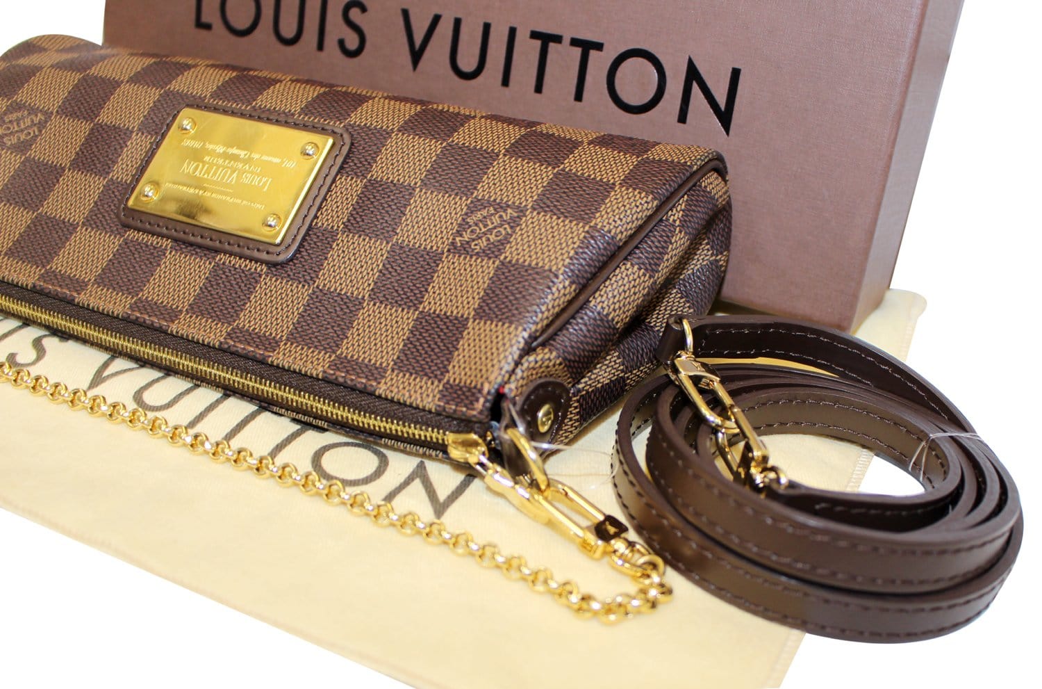 Louis Vuitton, Bags, Authentic Htf Louis Vuitton Damier Ebene Eva Clucth