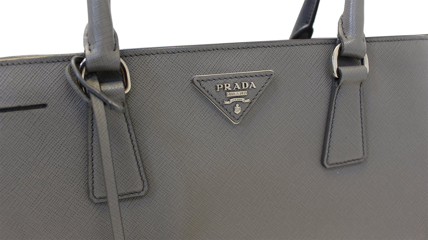 Slate Gray Prada Monochrome Medium Saffiano Bag
