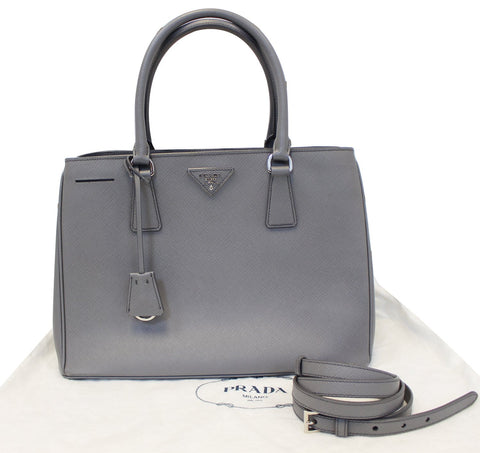 Prada Saffiano Executive Dark Grey Tote Shoulder Bag