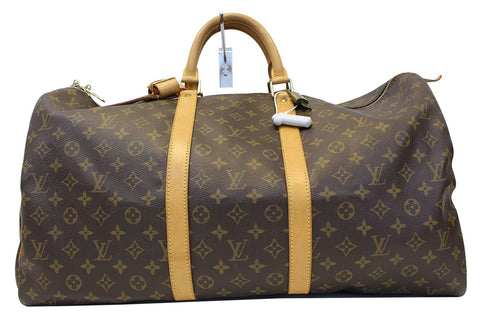 LOUIS VUITTON Monogram Canvas Keepall 55 Brown Travel Bag