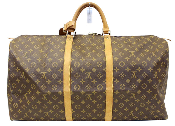 Louis Vuitton Keepall 60 Monogram Canvas Brown Travel Bag - lv strap