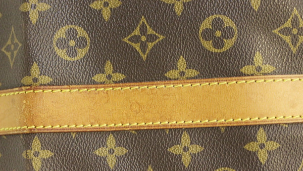 Louis Vuitton Keepall 60 Monogram Canvas Brown Travel Bag - leather