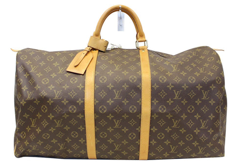 LOUIS VUITTON Monogram Canvas Brown Keepall 60 Travel Bag