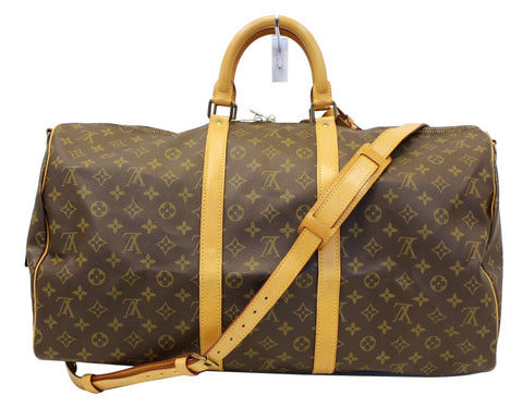 LOUIS VUITTON Monogram Keepall Bandouliere 55 Boston Bag