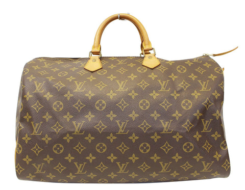 LOUIS VUITTON Monogram Canvas Speedy 40 Brown Satchel Bag