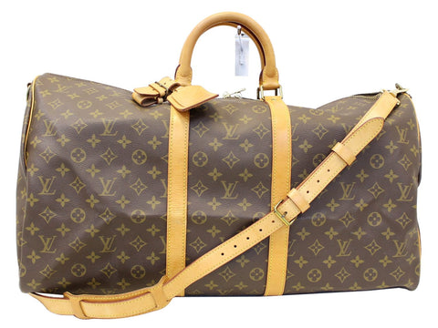 LOUIS VUITTON Monogram Keepall Bandouliere 55 Boston Bag