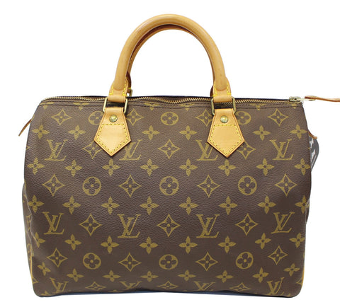 LOUIS VUITTON Monogram Canvas Speedy 30 Brown Satchel Bag