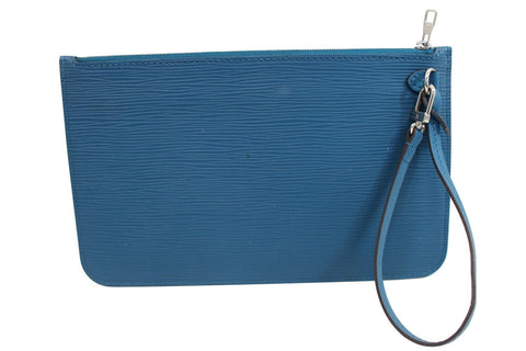 LOUIS VUITTON Neverfull MM Cyan Epi Leather Pouch  TT1690