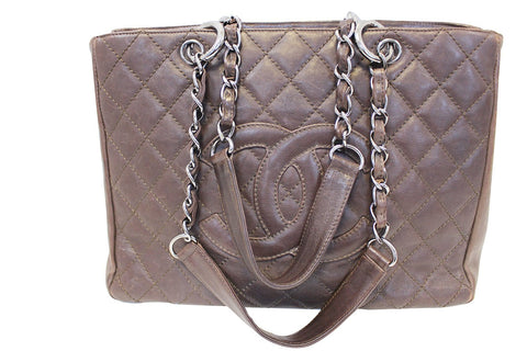 CHANEL Caviar Leather Grand Shopping Tote Brown Bag - Final Call